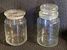 Lot Of 2 Clear Glass Jars With Lid