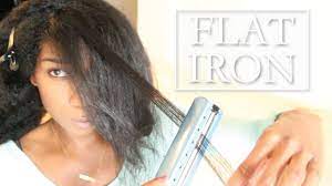 flat ironed natural hair low heat