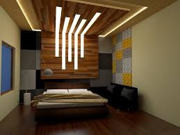 wooden bedroom interior false ceiling