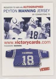 In 2007, manning was awarded the silver buffalo award by the boy scouts of america. 2000 Upper Deck Victory Peyton Manning Autographed Jersey Sweepstakes Expired Entry Non Peyton Manning Contest Card