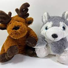 Wishpets Hand Puppets Hitomi Grey Fox and Myra Moose Plush Stuffed Animal  Toys | eBay