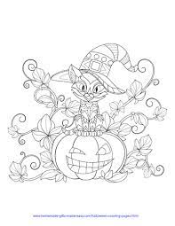 Set of adult antistress coloring page with halloween symbols. 75 Halloween Coloring Pages Free Printables