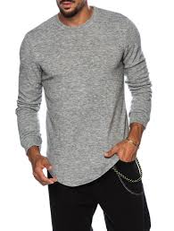 Chad Long Sleeve T Shirt In Light Grey