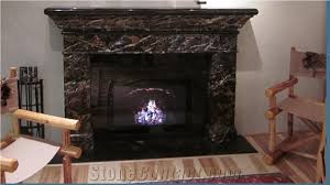 King Gold Marble Carved Stone Fireplace