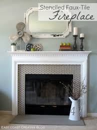 Stenciled Faux Tile Fireplace Tutorial
