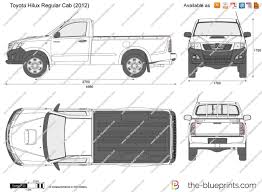 The hilux 2.0l single cab dimensions is 4935 mm l x 1800 mm w x 1685 mm h. Toyota Hilux Regular Cab Vector Drawing