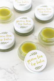 diy green tea lip balm with printable