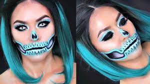 glam neon skull makeup tutorial
