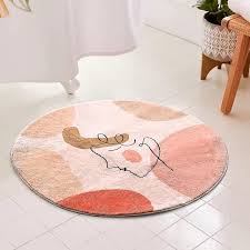 faux wool soft circle bath mat