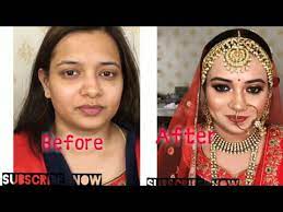 before and after bridal makeup indian