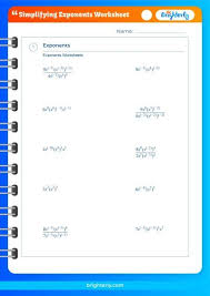 Simplifying Exponents Worksheets