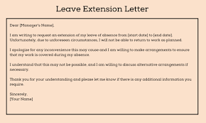 leave extension letter format sles