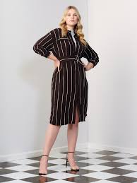 Button Front Belted Dress Womens Plus Size Dresses Eloquii