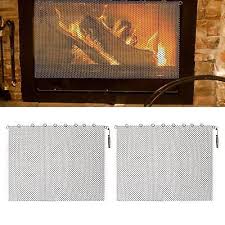 2 Pieces Fireplace Mesh Screen Curtains