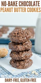 They're easy to make with reduced sweetener and no refined sugar at all. Dairy Free No Bake Chocolate Peanut Butter Cookies
