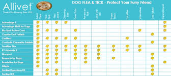 Dog Flea And Tick Product Comparison Chart Allivet Pet