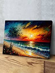 1pc Seaside Sunset Wall Art Hanging