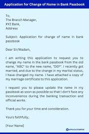 application for name change in bank account