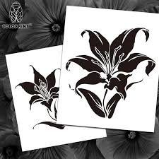 Us 9 86 15 Off Colopaint Airbrush Templates Stencil Bps 007 Lily Flowers Pile Airbrushes Painting Stencil Templates In Tattoo Stencils From Beauty