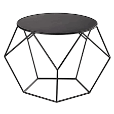 Metal Round Coffee Table In Black Prism