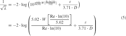 Equation For Fluid Flow Friction Factor