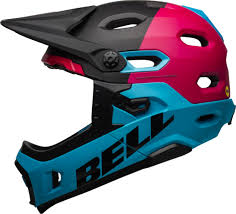 Details About Bell Super Dh Full Face Mips Bike Helmet Matte Gloss Black Berry Blue