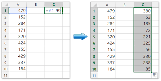 number from a range of cells in excel