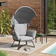 black aluminum outdoor lounge chair