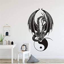 chinese style yin yang dragon wall