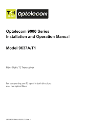 Optelecom 9000 Series Installation And Operation Manual