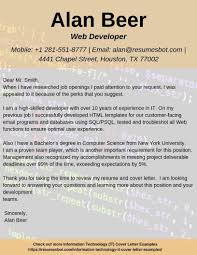Web Developer Cover Letter Example