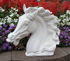 Horse Bust Statue Carved Marble Horse