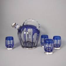 Cobalt Blue Glass Decanter Set