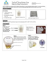 The more panels there are in a drug test, the more comprehensive it is. Toxcup Instant Urine Drug Test Cup Product Instructions