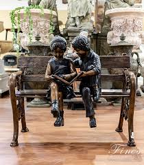 Bronze Statues Bronze Kids On Bench