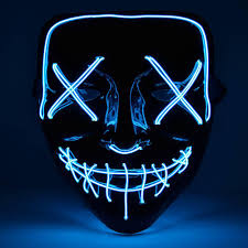 Halloween Purge Mask Light Up Neon Multiple Colours My Festival Friend