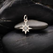 sterling silver 8 point star charm with