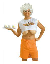 Men's Funny Droopers Costume Hooters Big Fake Boobs Fancy Dress Stag Party  | eBay
