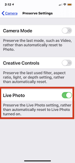 turn off live photo on iphone camera
