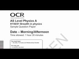 Ocr Breadth In Physics Specimen Paper