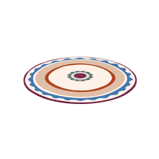 round carpet flat vector hand drawing