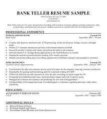 Resume For Bank Teller Under Fontanacountryinn Com