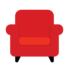 red single sofa icon animated vector