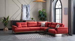 milan corner sofa set large red