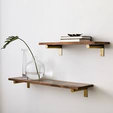 Linear Burnt Wax Wood Wall Shelves With