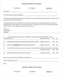 Landlord Tenant Reference Letter Reference Letter Of Landlord Sample