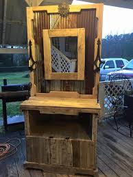 wooden pallet dresser table with mirror