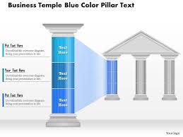 0914 Business Plan Business Temple Blue Color Pillar Text