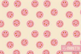 pink preppy smiley face on