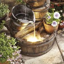 Cascading Barrel Water Feature And